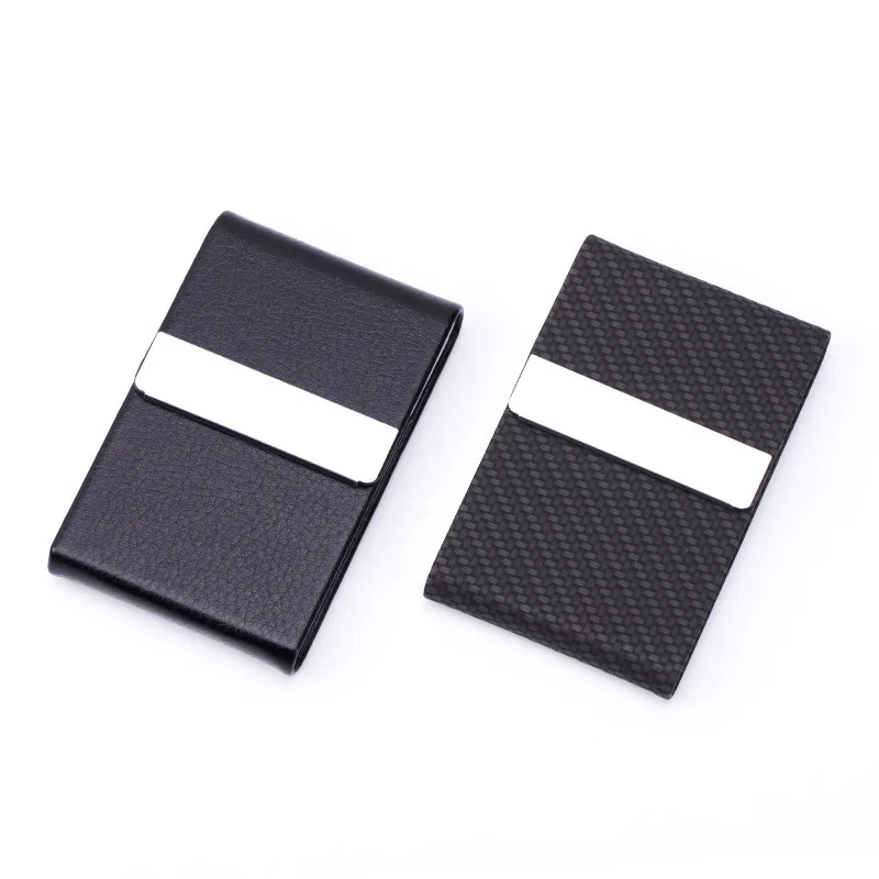 Wholesale Promotion Gift Fashion PU Leather Business Card Holder Case Custom Metal Card Holder