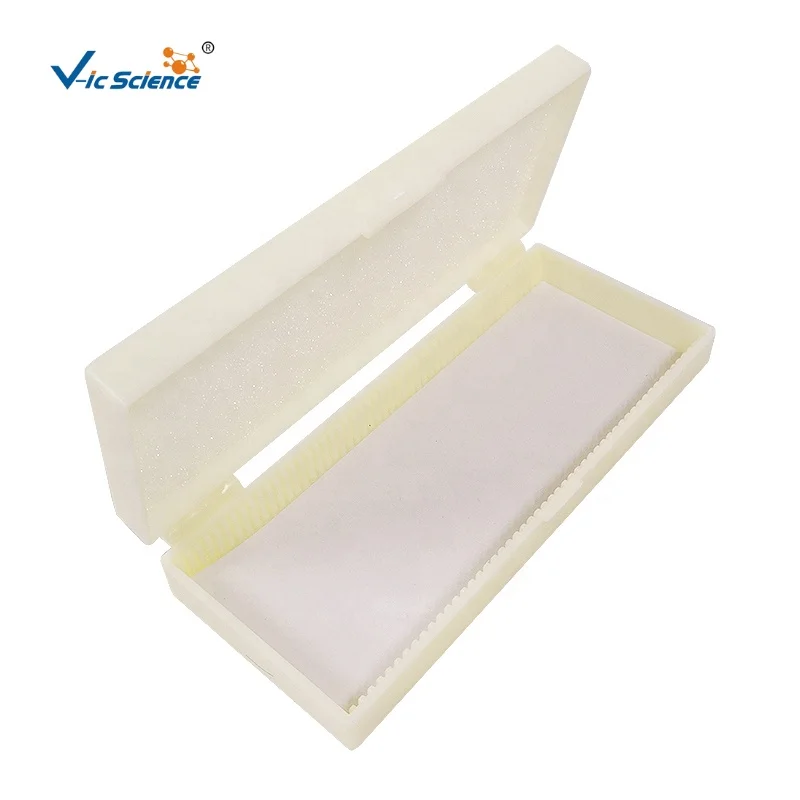 Cheap and nice plastic biology 50pcs slides storage boxes