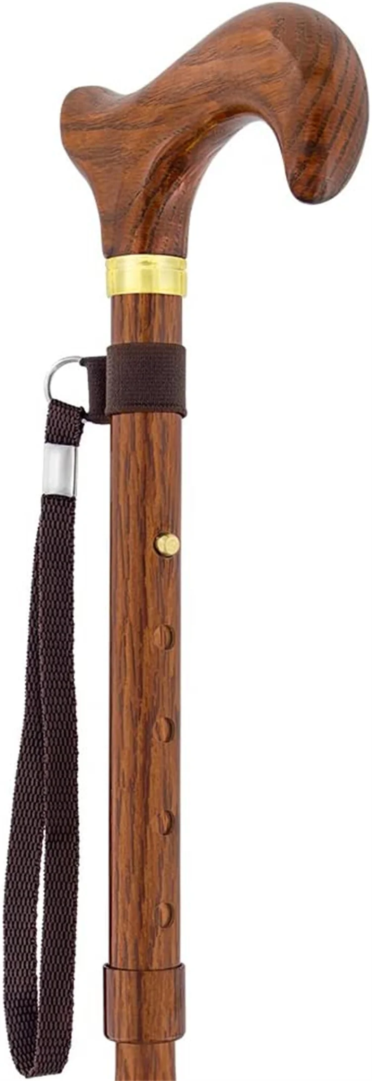 LQX Folding Cane Custom printing flat wooden handle mountaineering walking hike stick cane