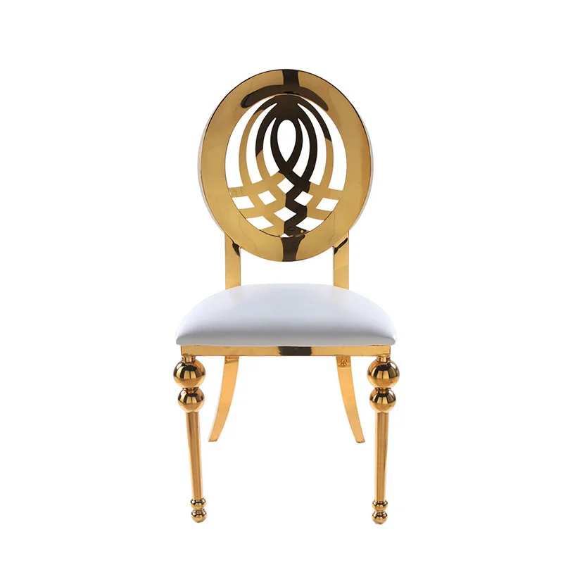 Wholesale Luxury Furniture Hotel Banquet Golden Stainless Steel Metal Frame Wedding Dining Chairs For Wedding Event Party