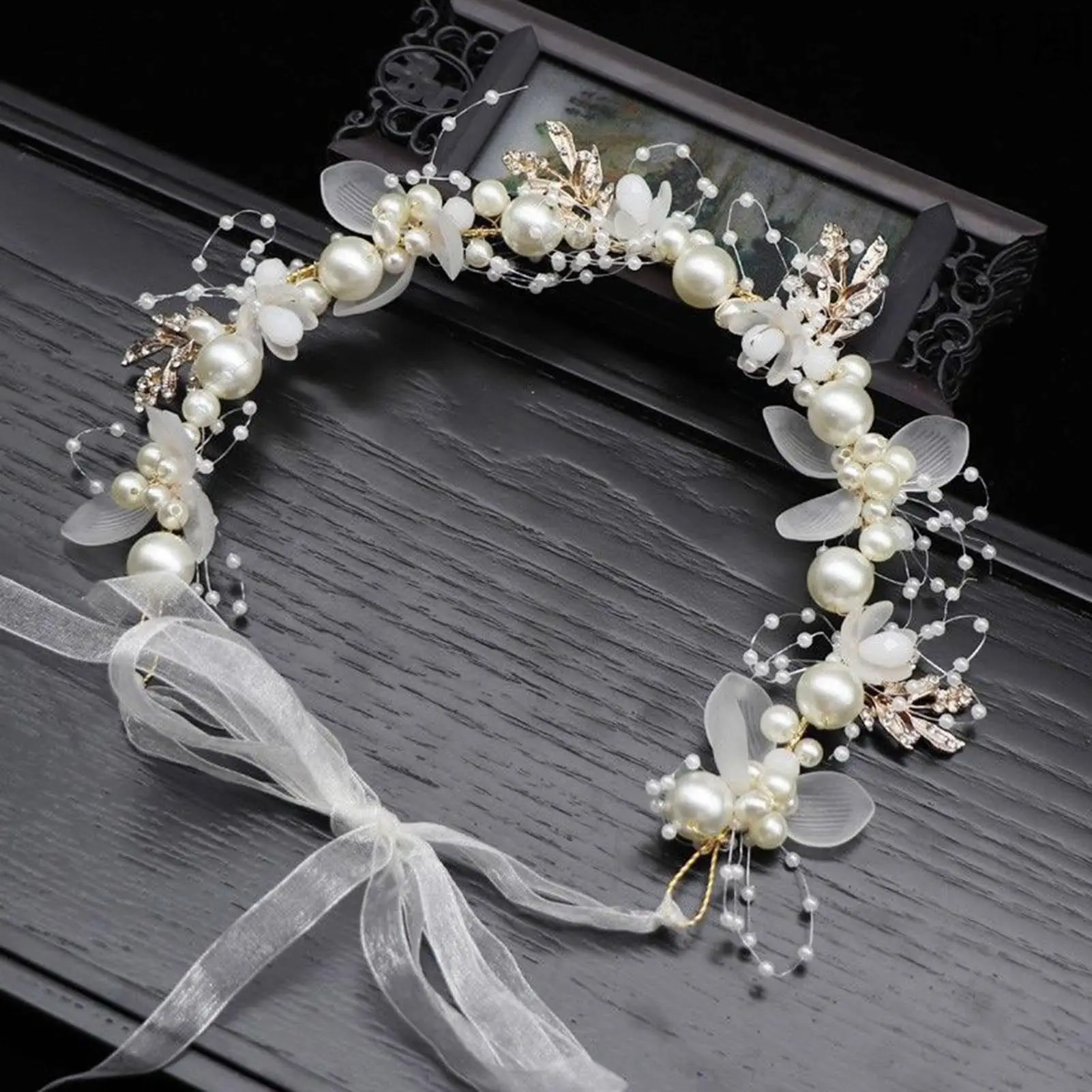 Dubai Brides Love Wedding Hair Accessories Handmade Pearls Fashion Luxury Flower Headbands