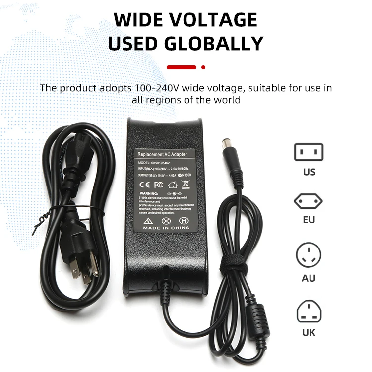 90W 19.5V 4.62A OEM Replacement AC Laptop Power Adapter Battery Charger for Dell PA-10 PA10 Inspiron