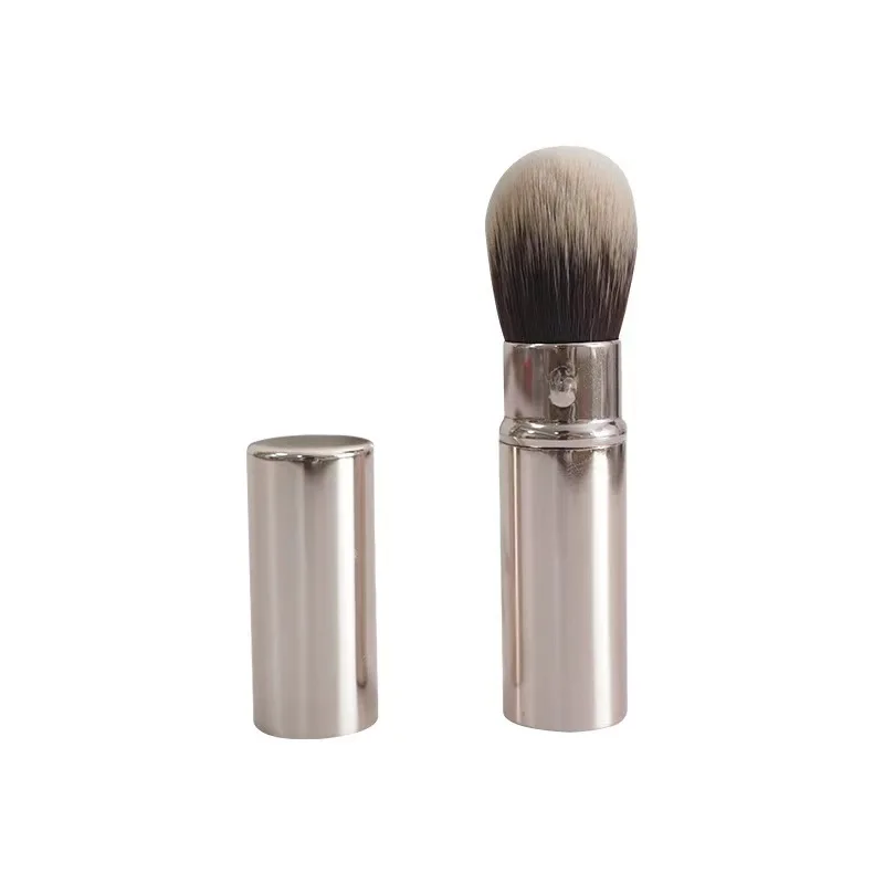 Soft Bristles silver Portable Travel Makeup Brush Customized Size Color Professional Retractable Makeup Brushes