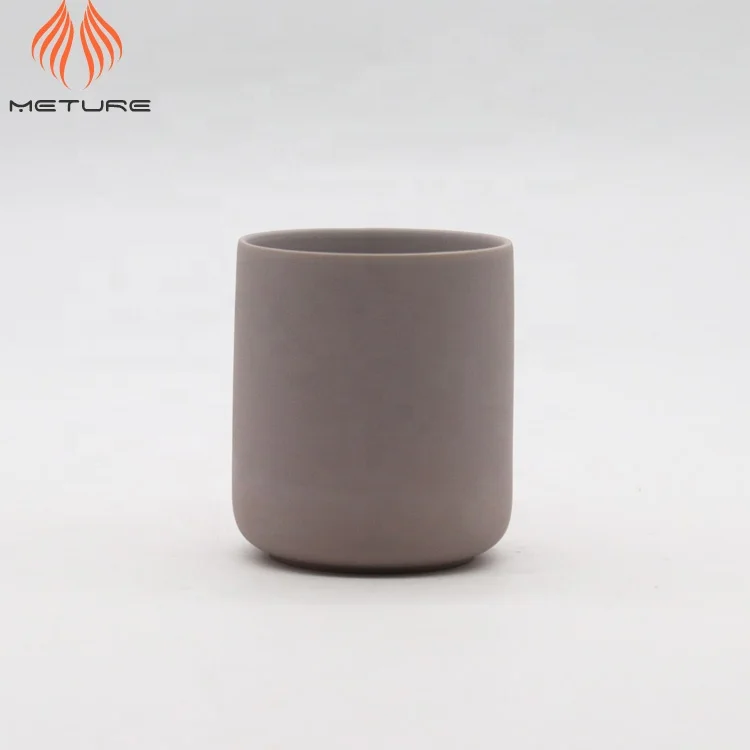 Clay Candle Jar Candle Jars Wholesale GREY Custom Colored Empty Ceramic 7 Oz Home Decoration Cylinder Nordic Candle Container