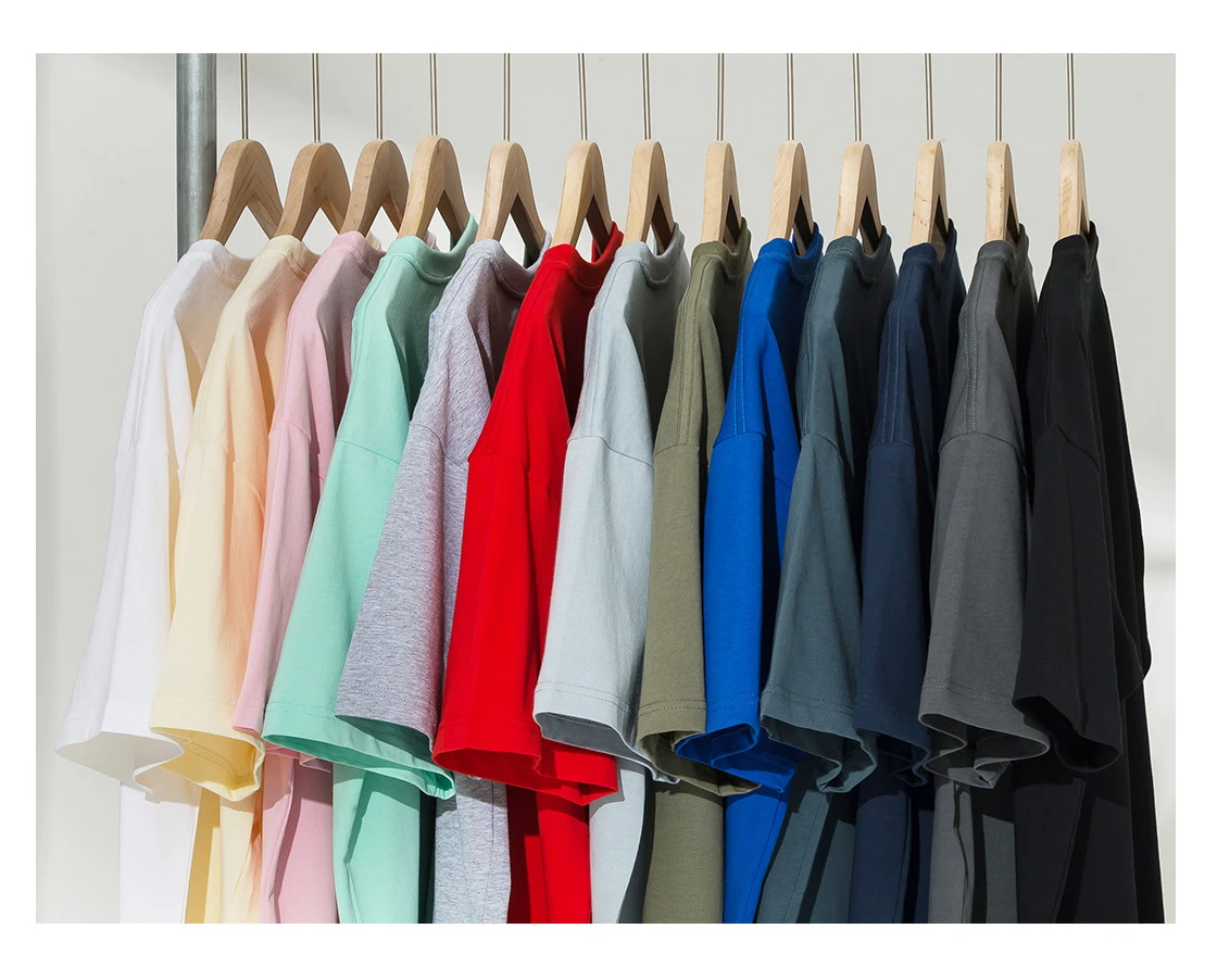 New elasticity man 100 cotton t shirt oversized crewneck sweatshirt blank drop shoulder tshirts