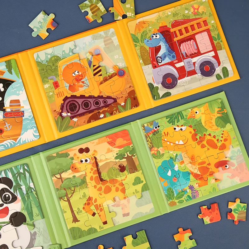 2024 new products wooden Cartoon Animals Learning paper Puzzles toy Montessori early educational enlightenment toys For children