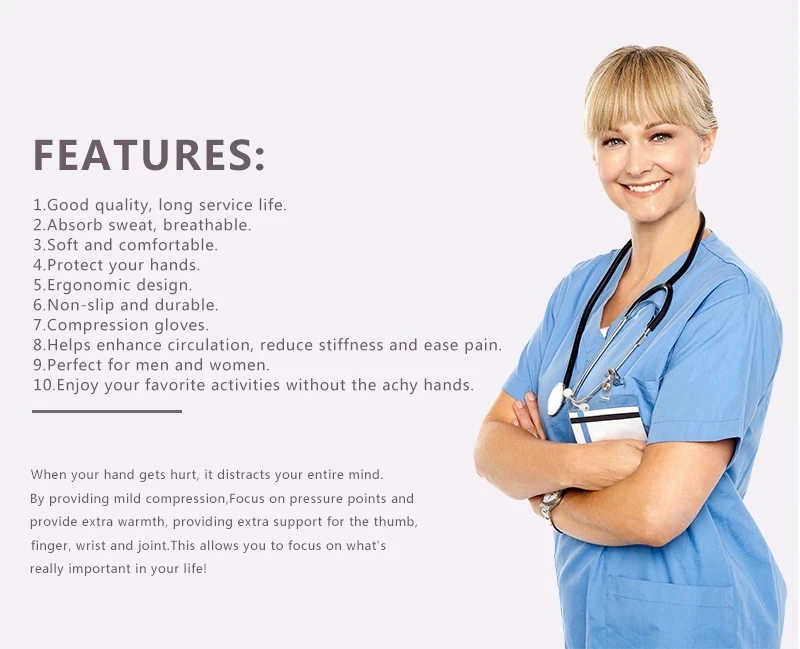 Fingerless Spandex Compression Pressure Symptoms Copper Therapy Anti Arthritis Gloves For Women Pain