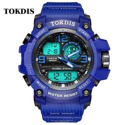 NEW TOKDIS G shock Mens 50M Waterproof Sport Watch Men Analog Digital LED Watches Dual Time Clock Relogio Masculino With box