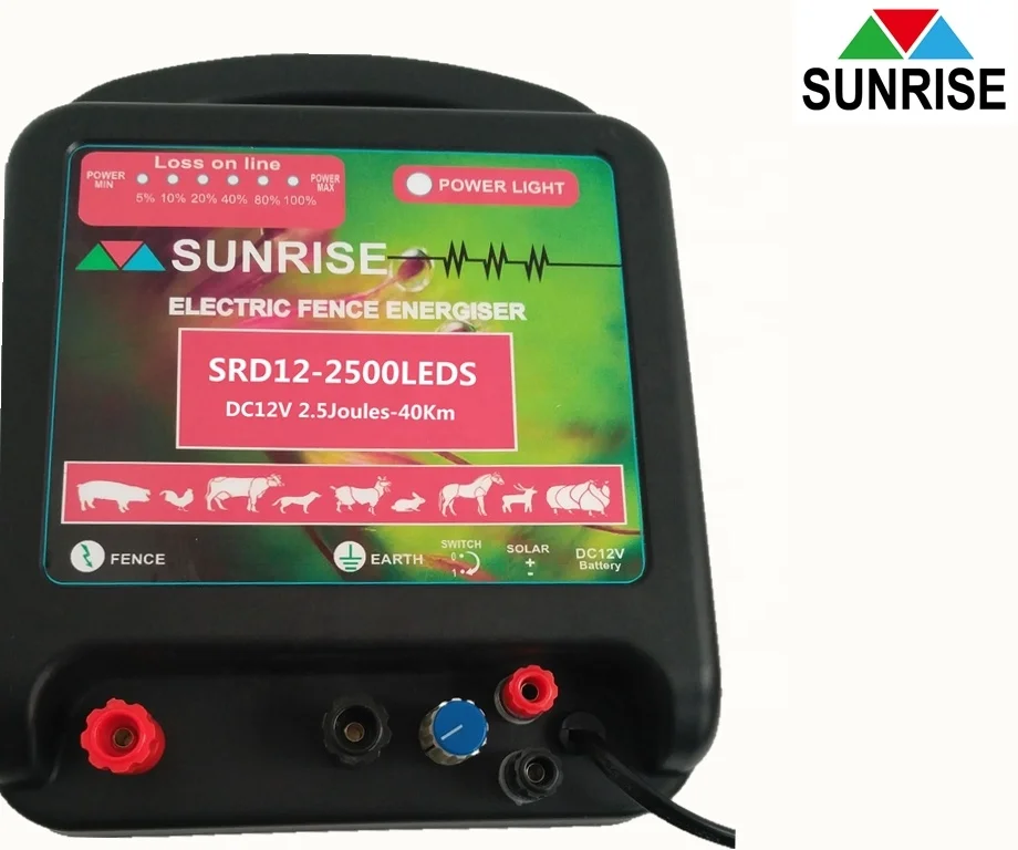 Waterproof Security 10/20/30/40KM Solar Power Electric Fence Energizer