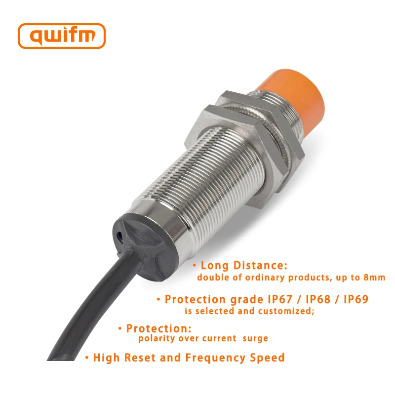 8mm Sensing Distance Metal Housing IP68 Inductive Proximity Sensor Switch