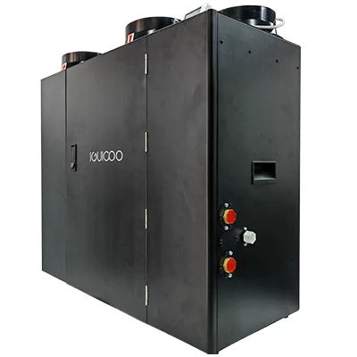 Energy-Efficient Vertical MVHR Ventilator Wall-mounted Air Recovery HVAC System with Heat Recovery for Residential Dining Areas