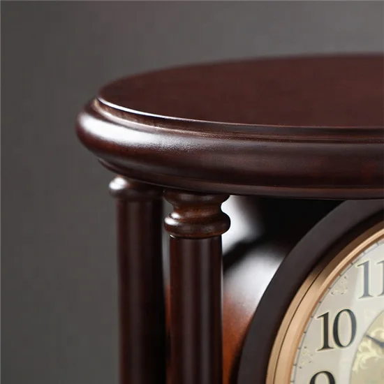 Chinese style solid wood desk clock retro creative table clocks vintage