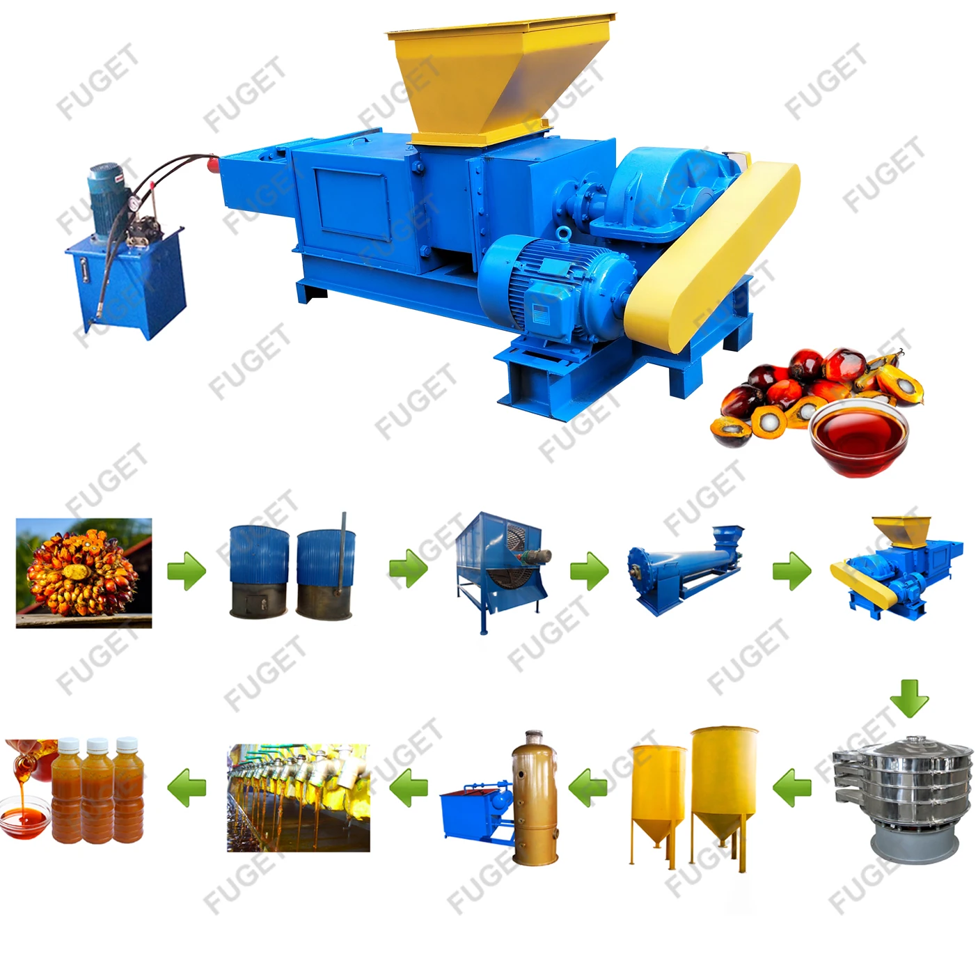 1t/h palm fruit oil press mill palm oil milling press machine plamt palm oil extraction machine plant