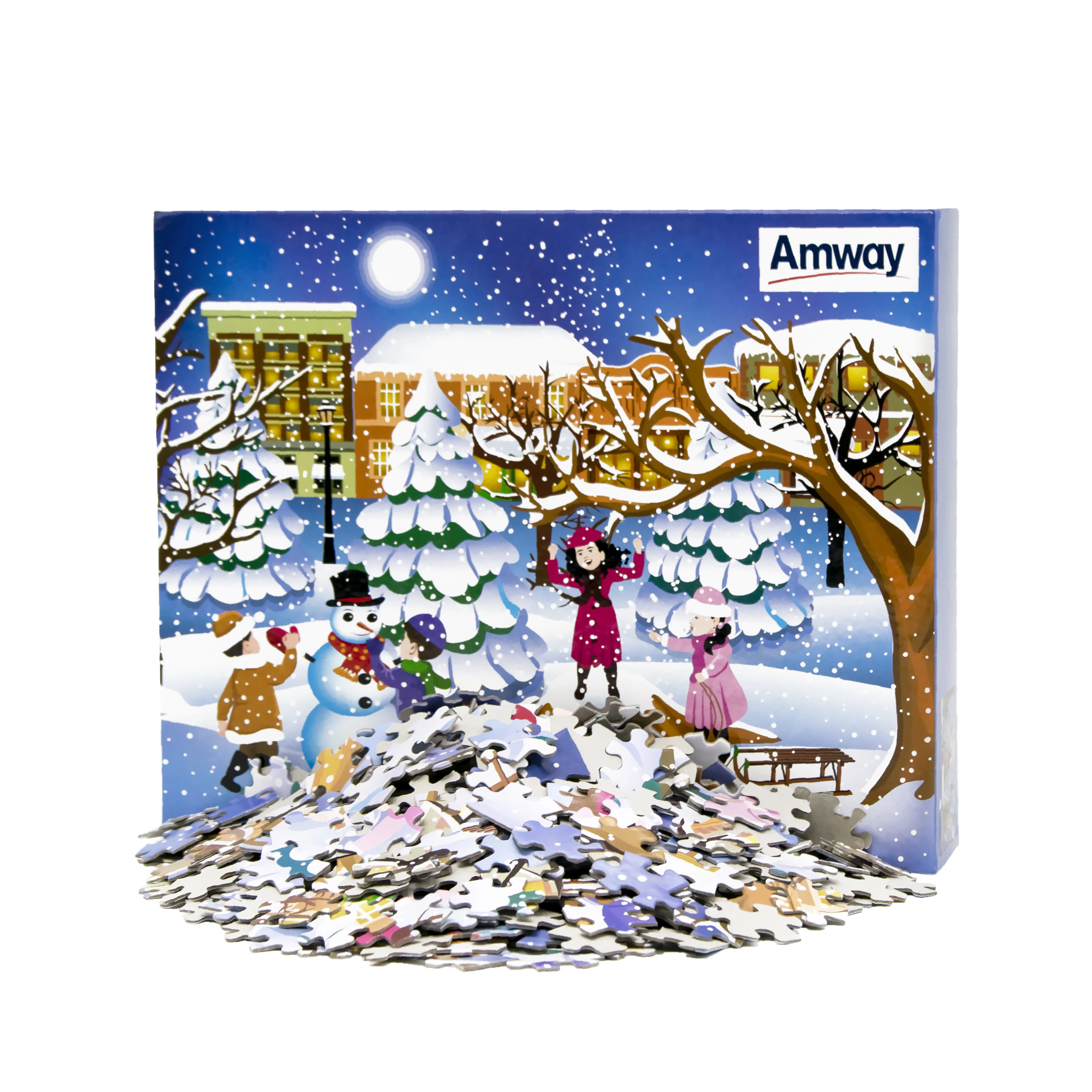 Wholesale Custom Jigsaw Puzzles 500 1000 Pieces with Christmas and Holiday Snow Scene for Adults and Kids