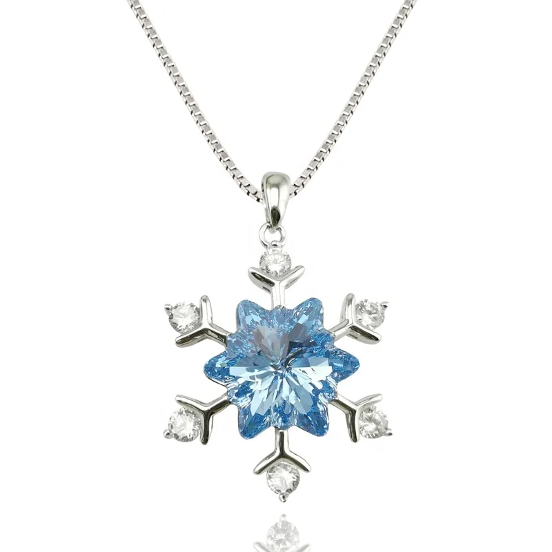 best selling silver 925 Imported Austrian Crystal snowflake high quality women necklace