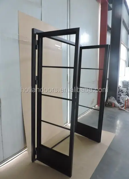 Hurricane proof iron glass panel exterior casement doors and windows with lock