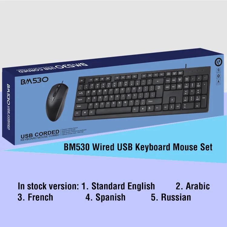 Factory Supply Laptop Desktop Computer Office Business Mouse and keyboard Combo Wired Keyboard and Mouse Set