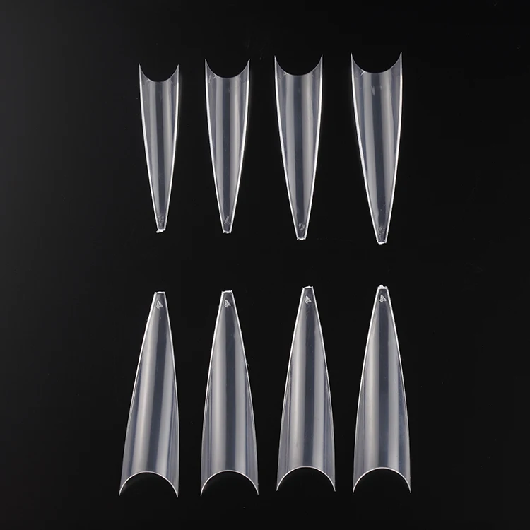 Wholesale Nail Tips For Acrylic False Clear Nail Tips Refill Size 456 789 C Curve Gel Stiletto Nail Tips Artificial Fingernail