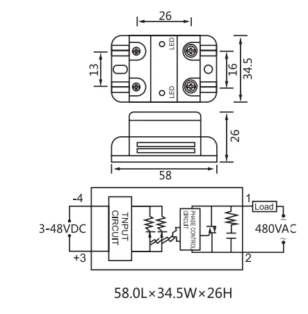 Интеллектуальное твердотельное реле QWIFM 60A DC/AC