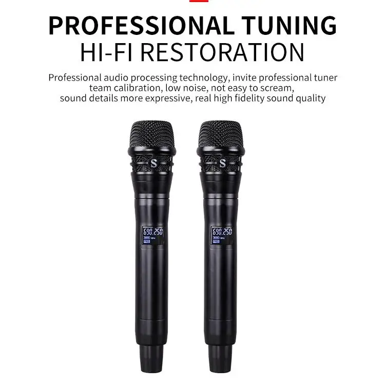 COKYIS G-26 Six Antennas 800M Dual Channel Long Distance True Diversity Receiving Wireless Microphone UHF Handheld Microphone