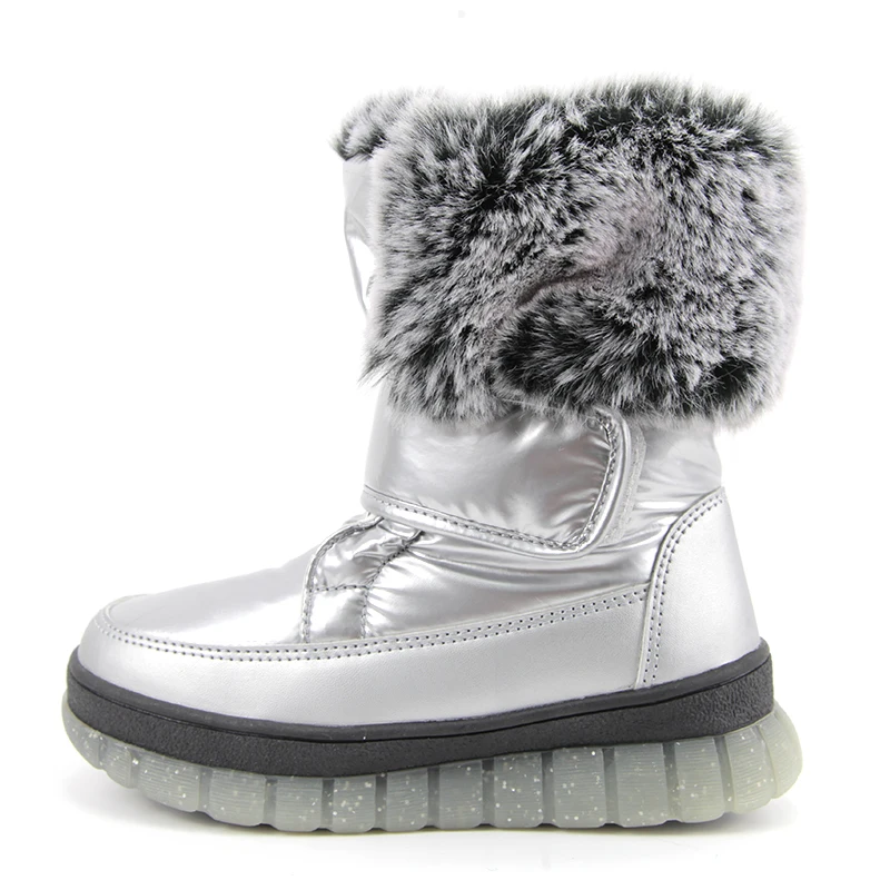 Новый дизайн, пушистые теплые велюровые зимние детские Нескользящие зимние сапоги на шнуровке для детей