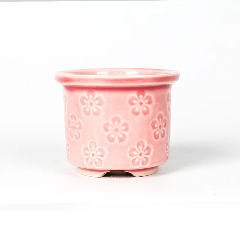 Custom logo mini colorful ceramic pot mini plants vessel ceramic houseplants pot indoor flowerpots