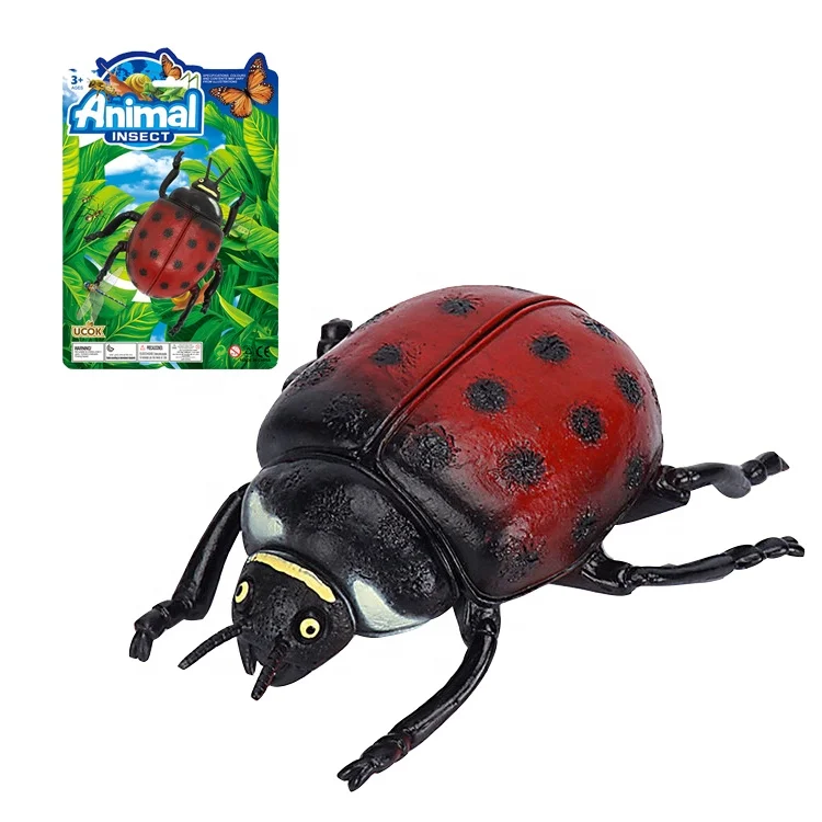 Simulation natrual animal world ladybug insect plastic model toy
