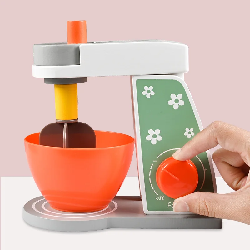 wooden mini toaster, Interesting Pretend Play Kitchen Toys, mix machine toy for kids as birthday gifts