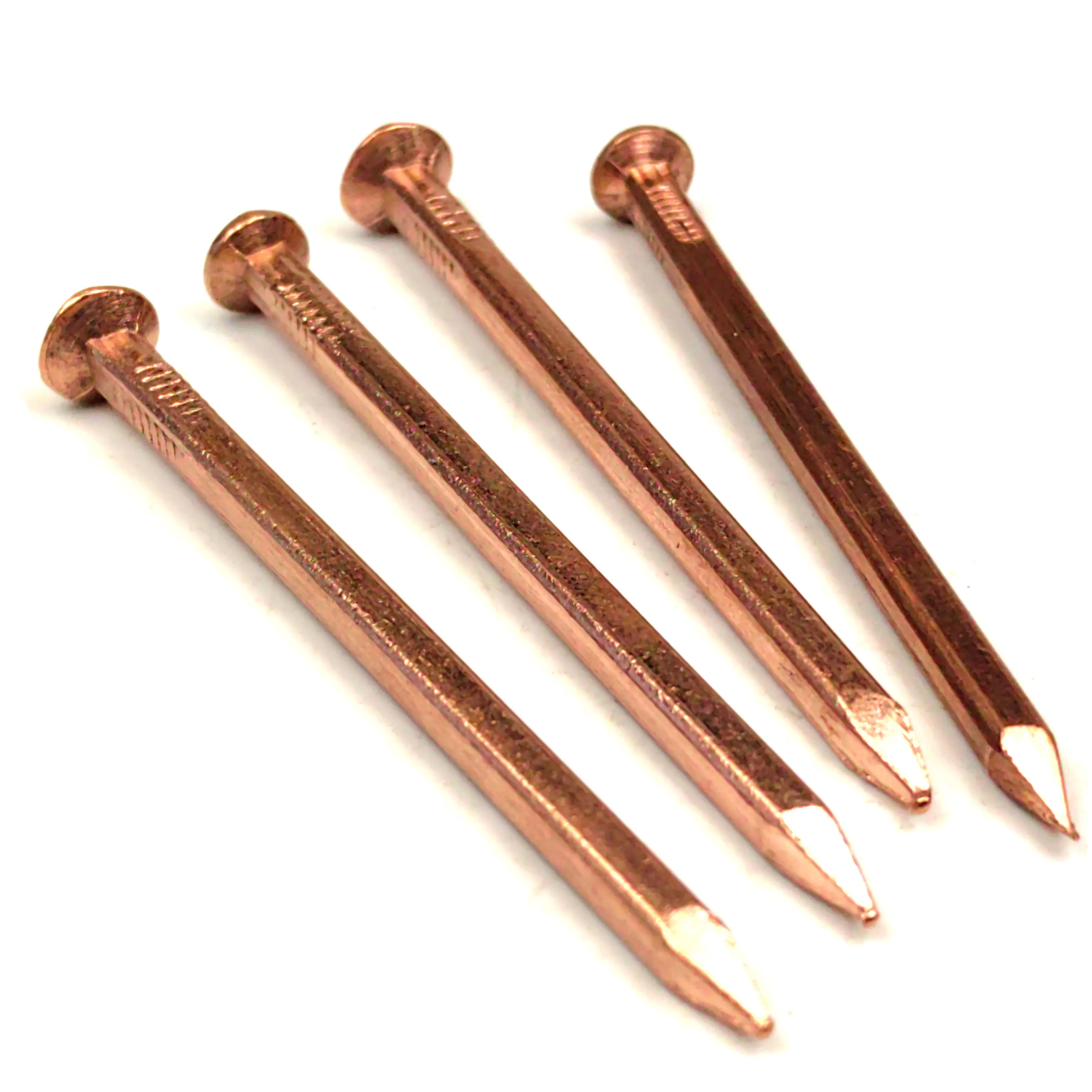 High Quality 30mm 40mm 50mm 60mm Copper Square Boat Nails And Copper Roves Copper Boat Building Nails Sale for South America