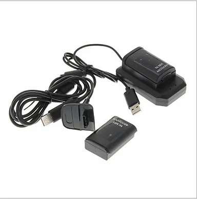 For Xbox 360 Battery Kit 5-in-1 Handle controller USB charging cable + charging stand +4800mAH battery kit