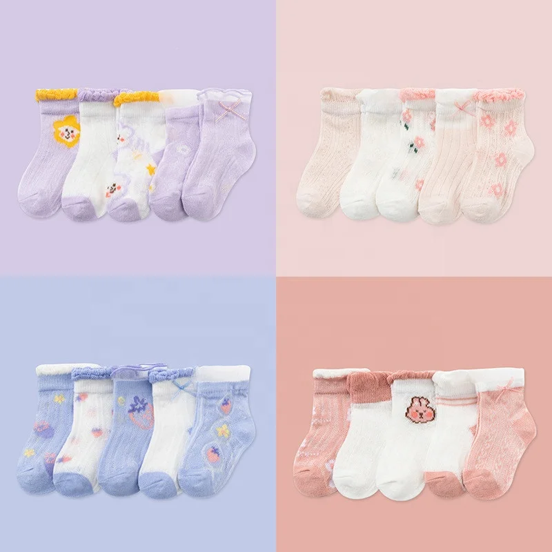 Super thin bow-knot baby socks girls baby lace mesh socks for summer