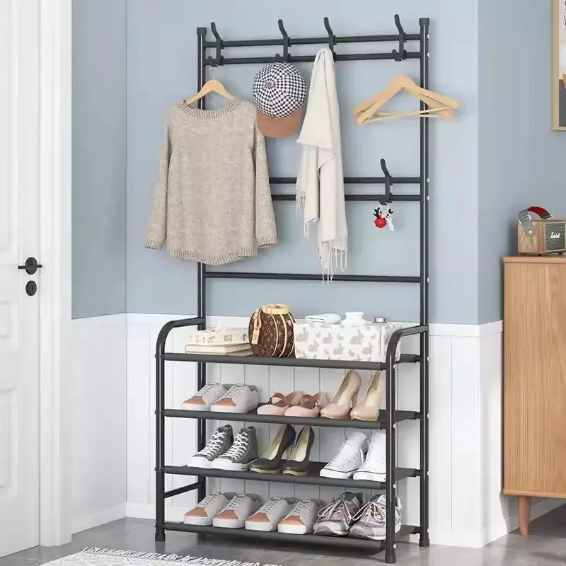 Display shoe rack 5 layers modern entryway furniture shoe hanging storage stands shelf with cloth hangers