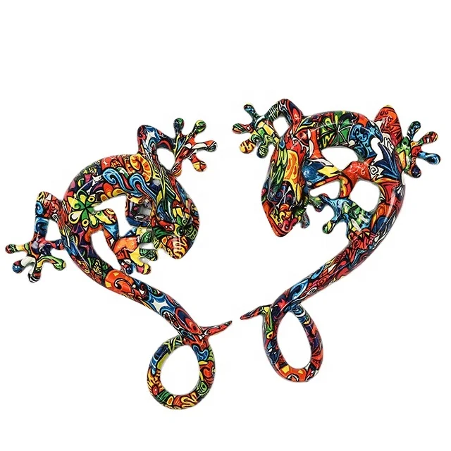 2021 New Design Custom Gecko Resin Animal High Quality 3D Party Gifts OEM Resin Style For Wall Decoration