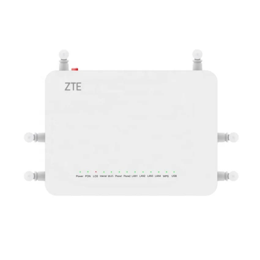 Оригинальный и совершенно новый ftth 4ge порты rj45 + 2 телефонных порта wifi usb gpon onu ont маршрутизатор модем zte f680