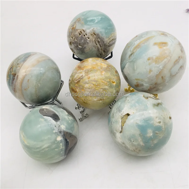 Wholesale Natural Crystal Gem Ball  Stone Sphere Blue Amazonite crystal ball For Healing decoration