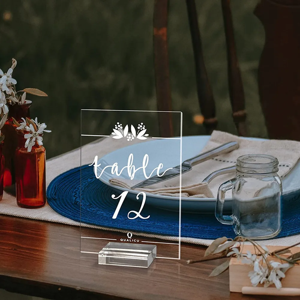 acrylic bracket wedding logo bracket with card slot card Acrylic Stands Place for menu, conference, table number, ph