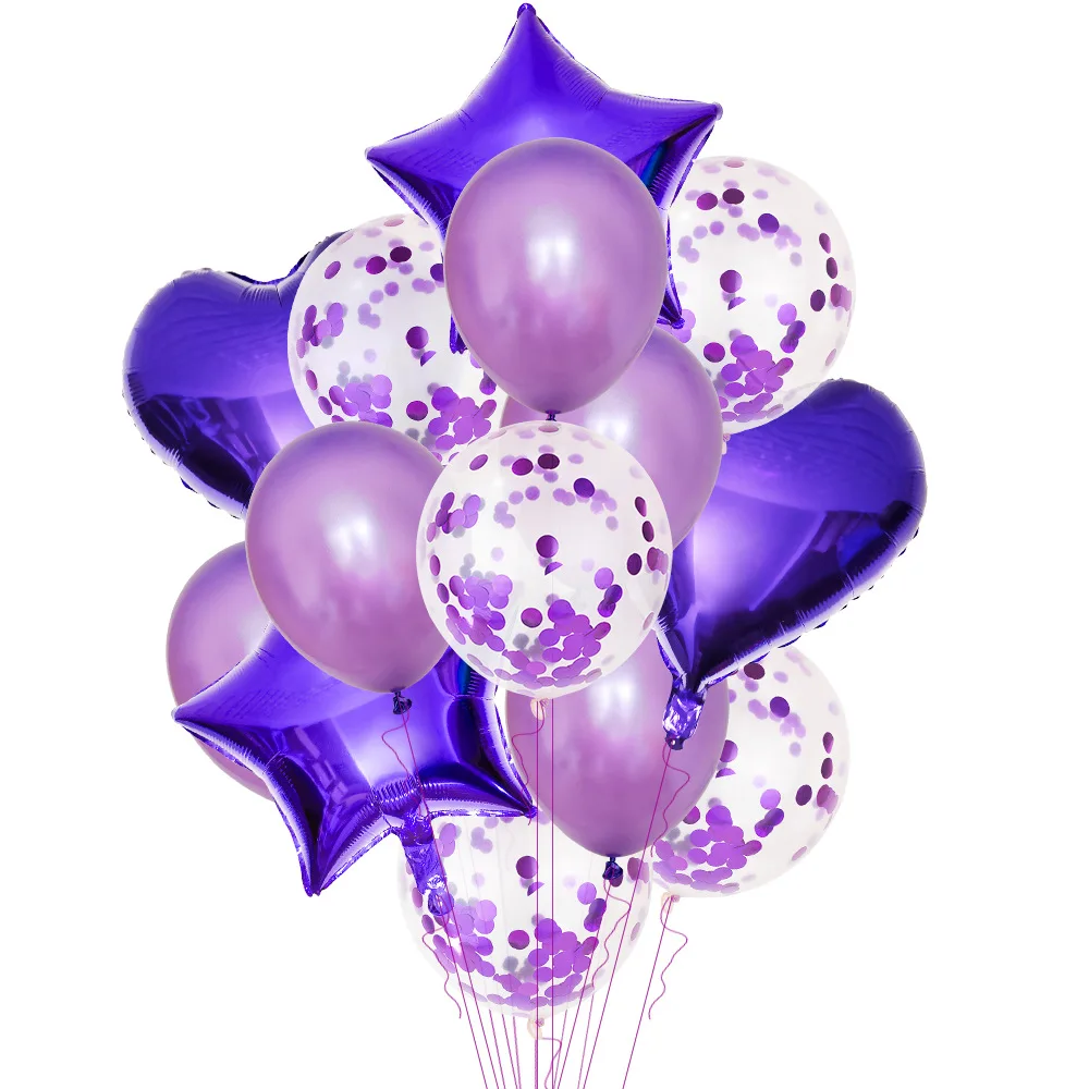 Balloons suppliers 14pcs wedding birthday balloons party decoration confetti foil balloon