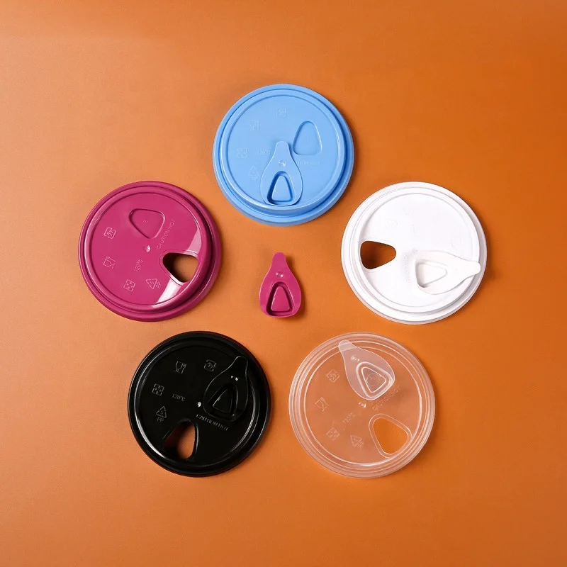 90mm diameter plastic PP cup lid with stopper plug