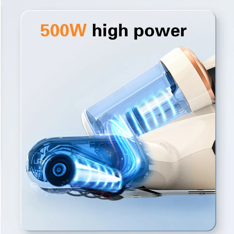 UV Sanitizing Bed Vacuum 500W Household Dual Container Bed Sheet Vibration Vacuum Cleaner Corded Handheld Couch Cleaner