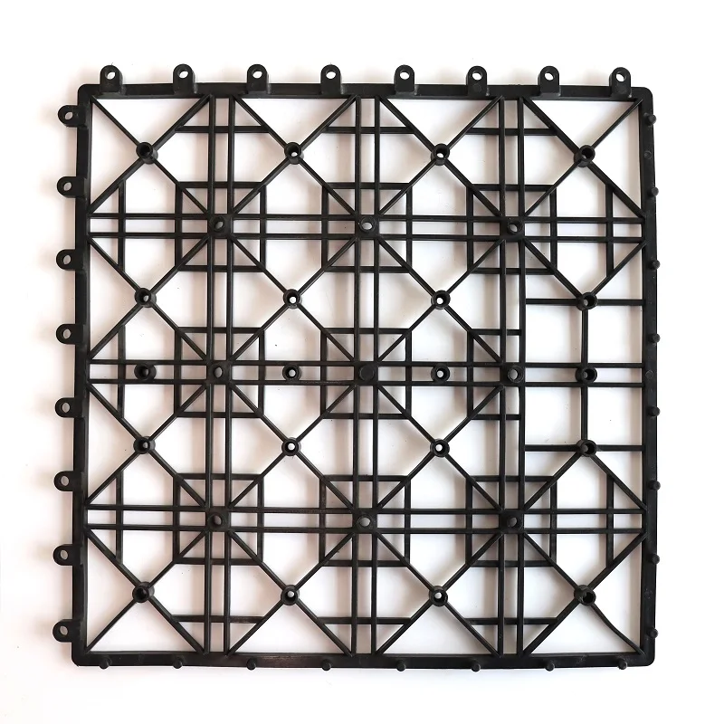 
Interlocking snap-in easy click lock recycled plastic floor underlay for composite wood plastic wpc deck tiles 