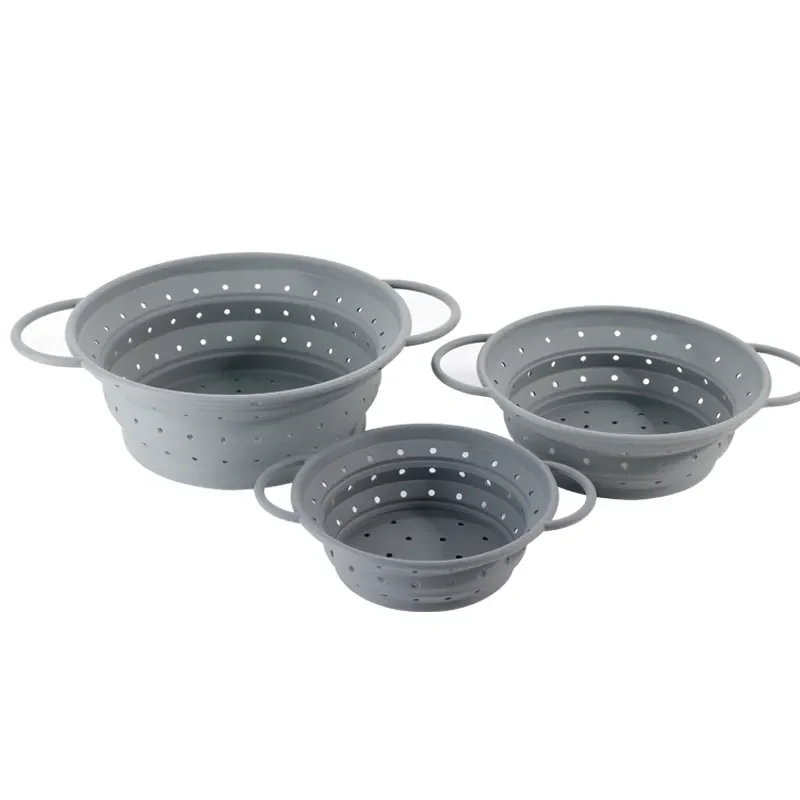 Certified BPA Free New Design Reusable Silicone Colander Food Grade Silicone Colander