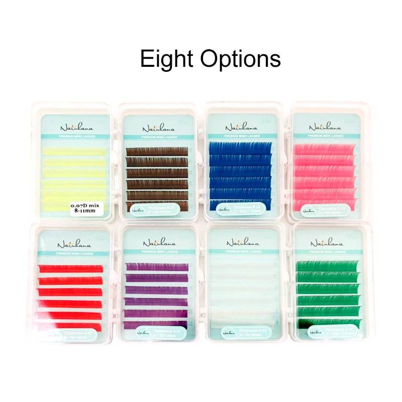 
NATUHANA Wholesale Premium Colorful Silk Eyelash Extensions Private Label Beautiful Color Individual Mink Eye Lashes 