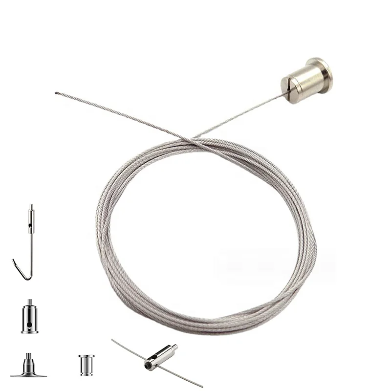 Factory Customizable String Light Suspension Cable Kit,  Steel  Wire Rope Hanging Kits for LED panel