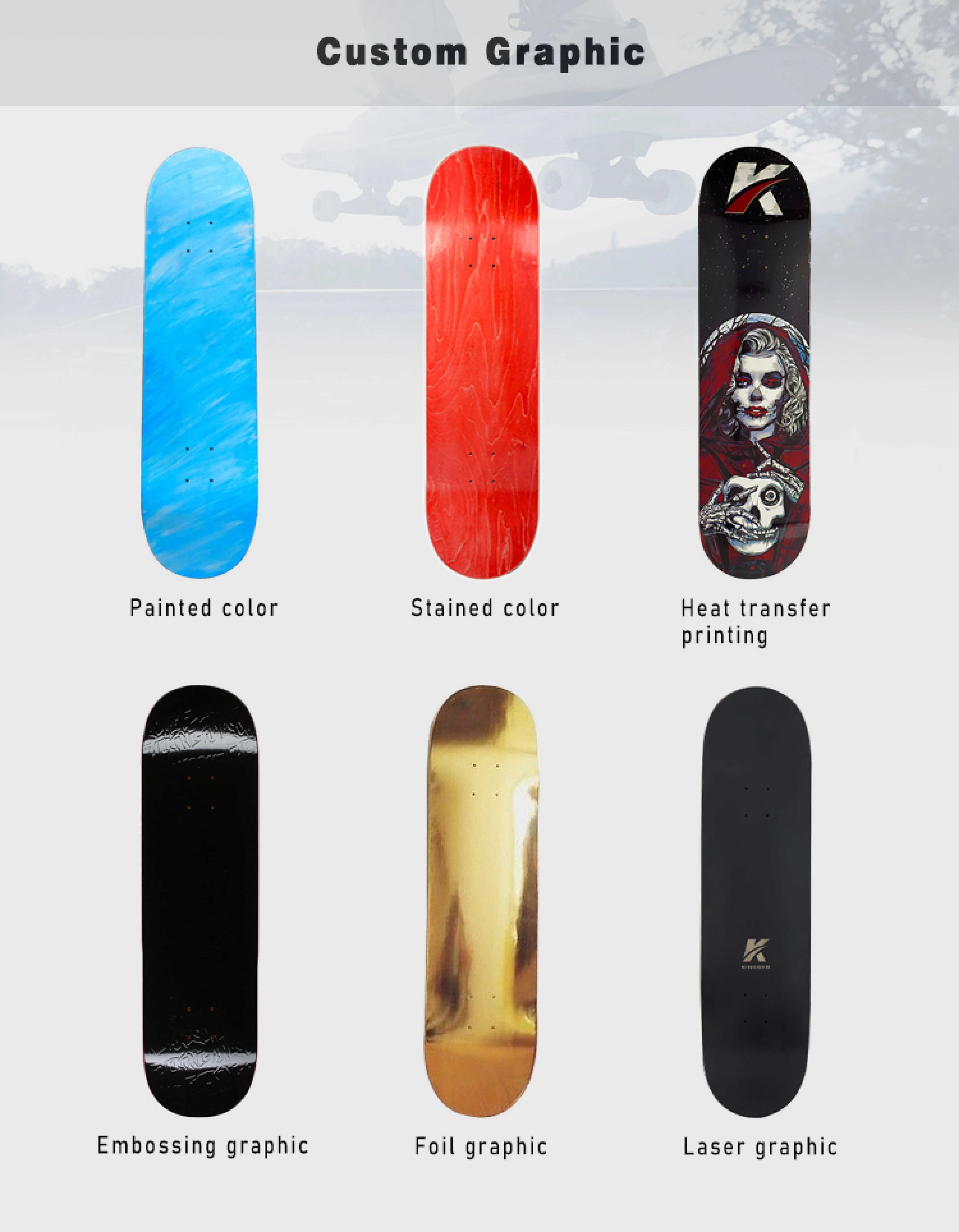 7.75, 8.0, 8.25, 8.5 inch 7-Layer Maple Deck Baker Perfect for Beginners and Advance Skateboard Mepel Board