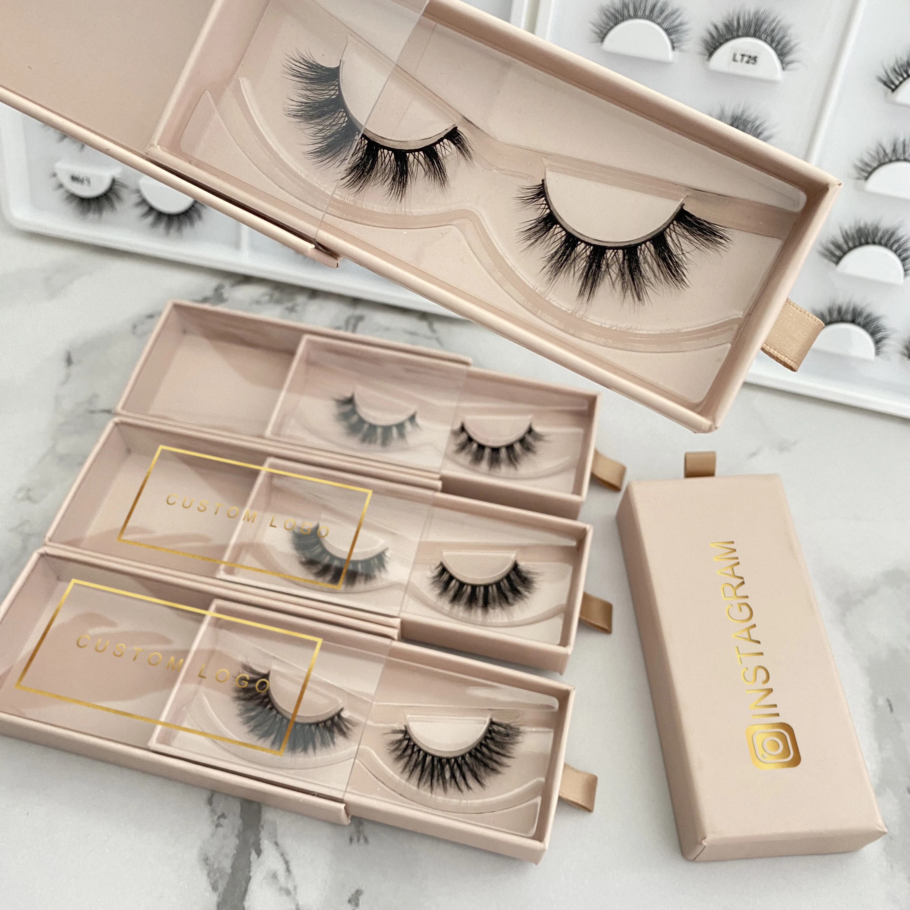 Fluffy curly short MINK lashes Free cruel false eye lashes wholesale  natural 10 12 MM mink eyelashes 3D fluffy lashes