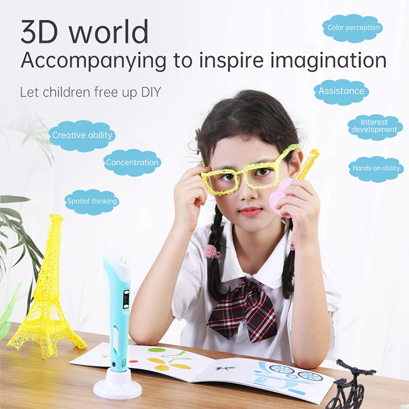 Ручка для 3D-принтера OEM с нитью 3D ручки PLA ABS 3d принтер карандаш детей ручка рисования Оптовая Продажа фабрики