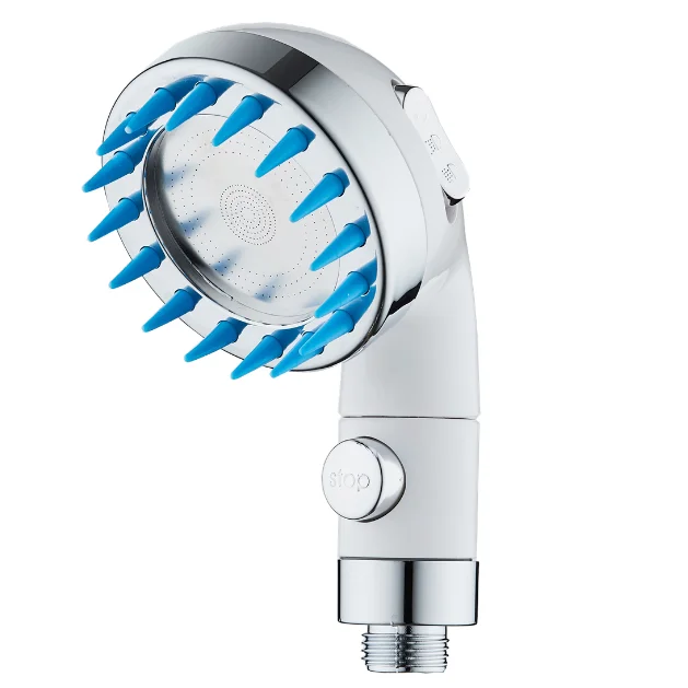 Three Functions High Pressure Waterfall Spray Massage Brush Salon ON OFF Switch Bathroom  Shower Head