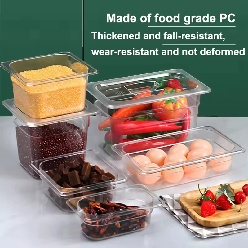 PC GN PAN 1/1 H65 Catering Restaurant Cafe Hotel Kitchenware Clear Plastic Gastronorm Container Food Pan Sauce basin