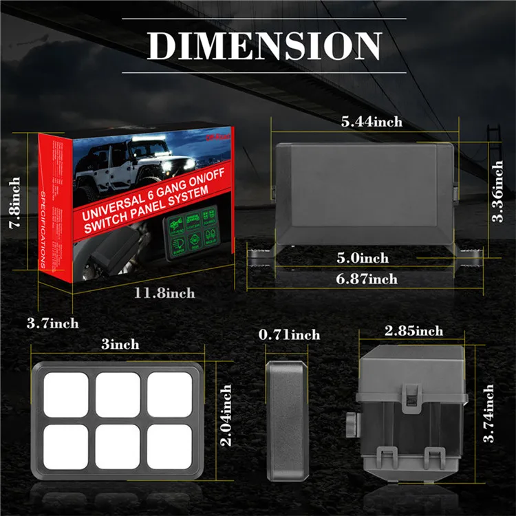 All-In-One With Harness And Label Stickers Green Backlit Led 12V Control Switch Panel Rv