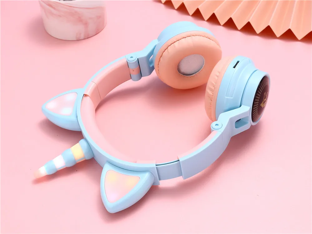 Super Funny Stereo Cartoon Kids Headset Earphones Promotional Gift Gaming Headset for Unicorn Kid Wireless Kids Headphone